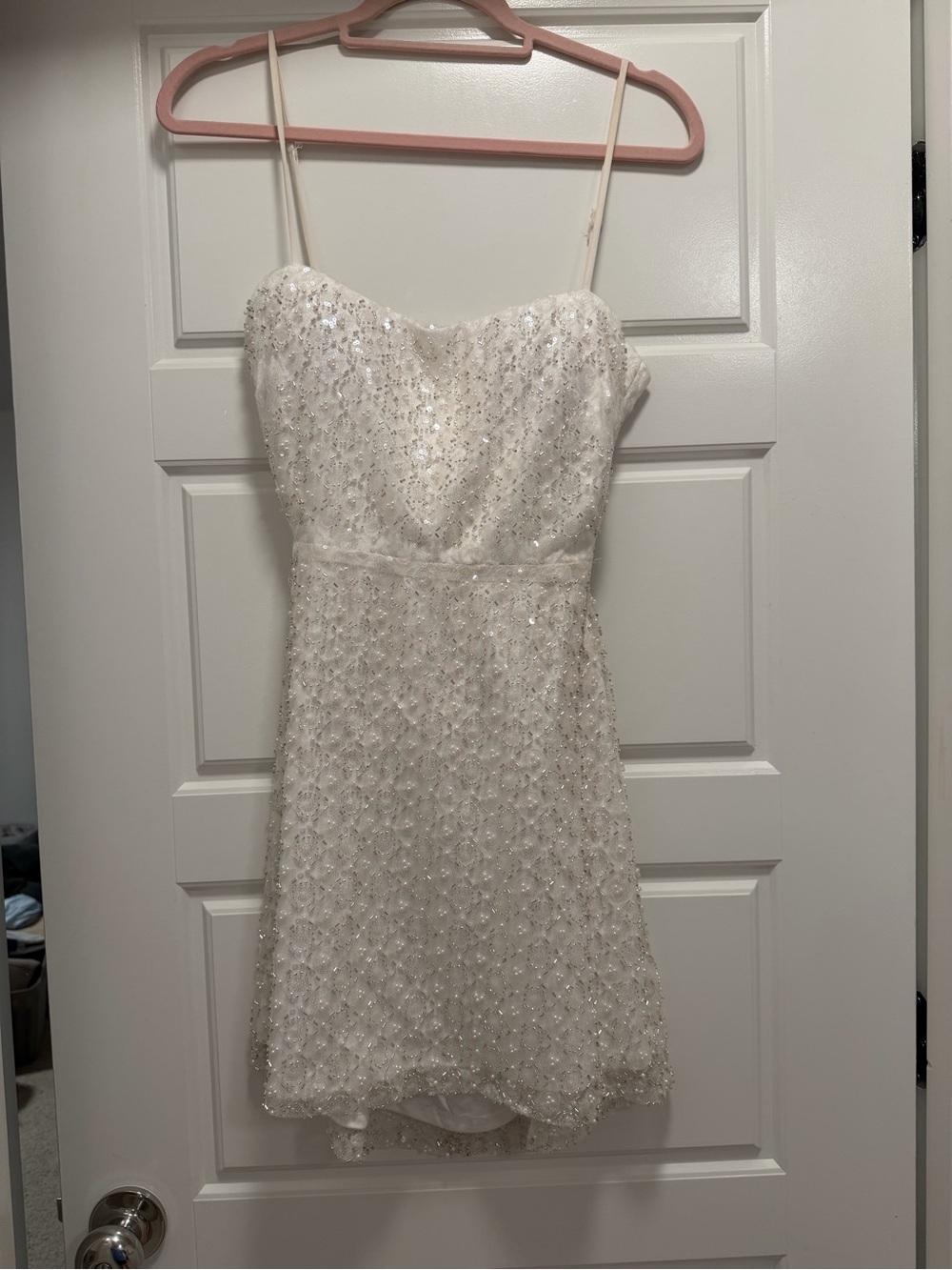Windsor Lilah Sequin Pearl Beaded Bridal Mini Dress NWT Size M